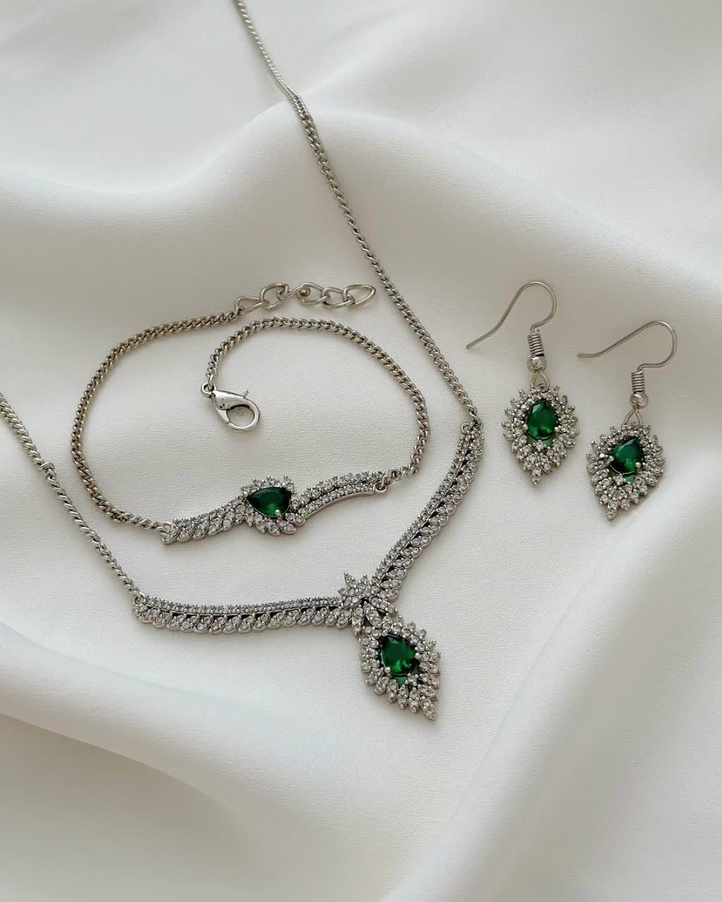 سرویس نقره ای نگین سبز SHEEN کد 2310 - خرید آنلاین از گالری آداس